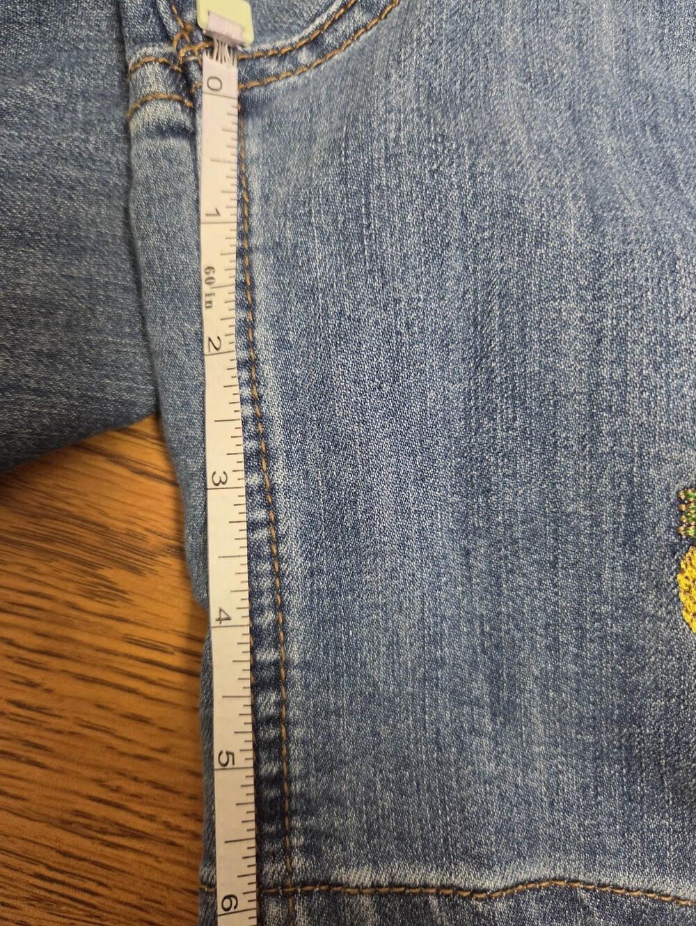 Christopher & Banks Embroidered Pineapple Denim Shorts - Sizd 16 - Picture 7 of 8
